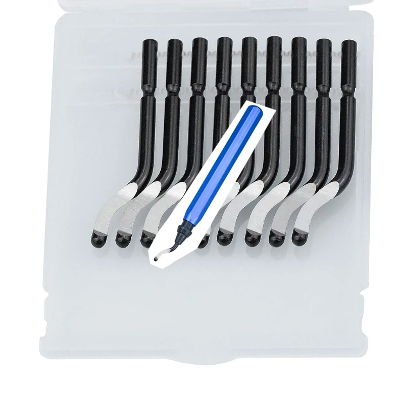  Handle Burr Metal Deburring Remover Cutting Tool with 10pcs Rotary Deburr Blades | Инструменты