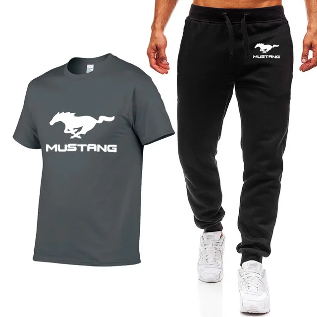 Модные летние мужские футболки Mustang с логотипом автомобиля в стиле хип-хоп