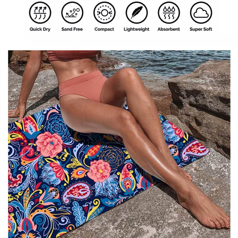 

80*160cm Quick Dry Beach Towel Sand Free Microfiber Bath Towels Beach Cushion Swimming