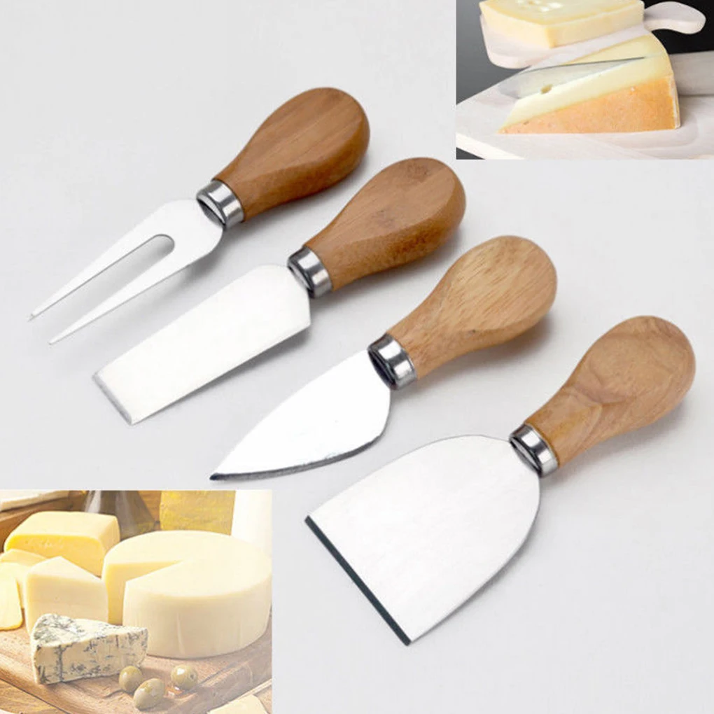 4 шт./компл. с деревянной ручкой дубовый бамбуковый резак для сыра набор резки