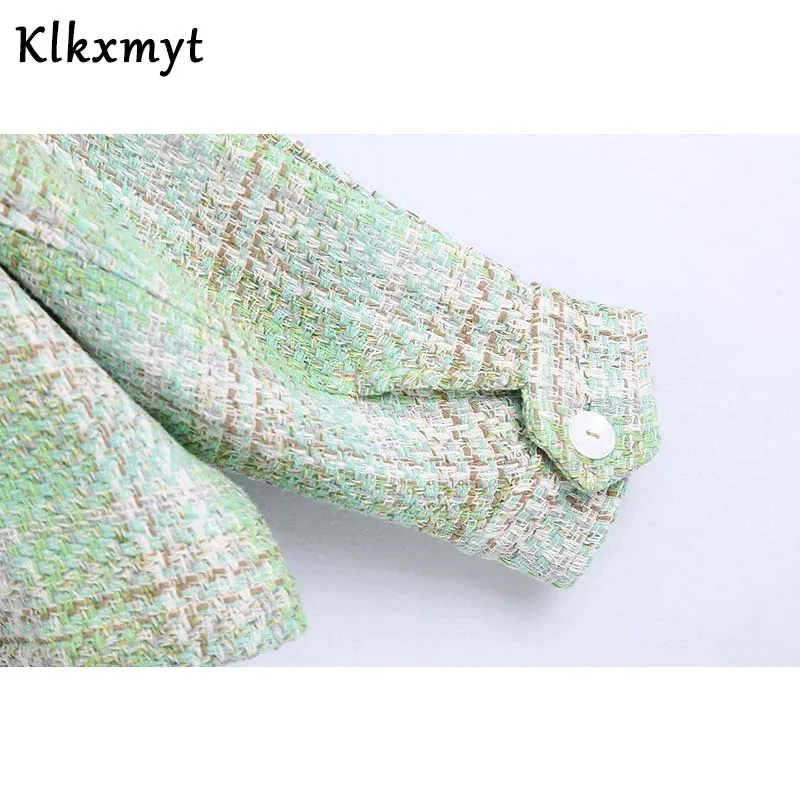 

Klkxmyt Za Spring Jacket Women 2021 Vintage Plaid Textured Long Sleeve Jacket Coat Woman Loose Casual Female Autumn Coat