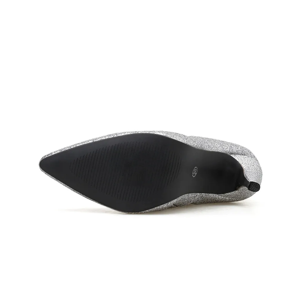 Женская обувь Осенние повседневные Серебристые ботинки для ночного клуба