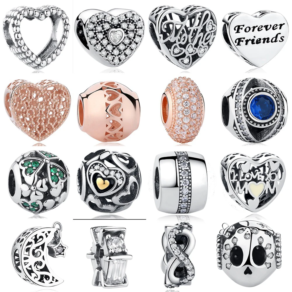 925 стерлингового серебра браслеты с подвесками из бисера Череп &quotСинеглазка&quot