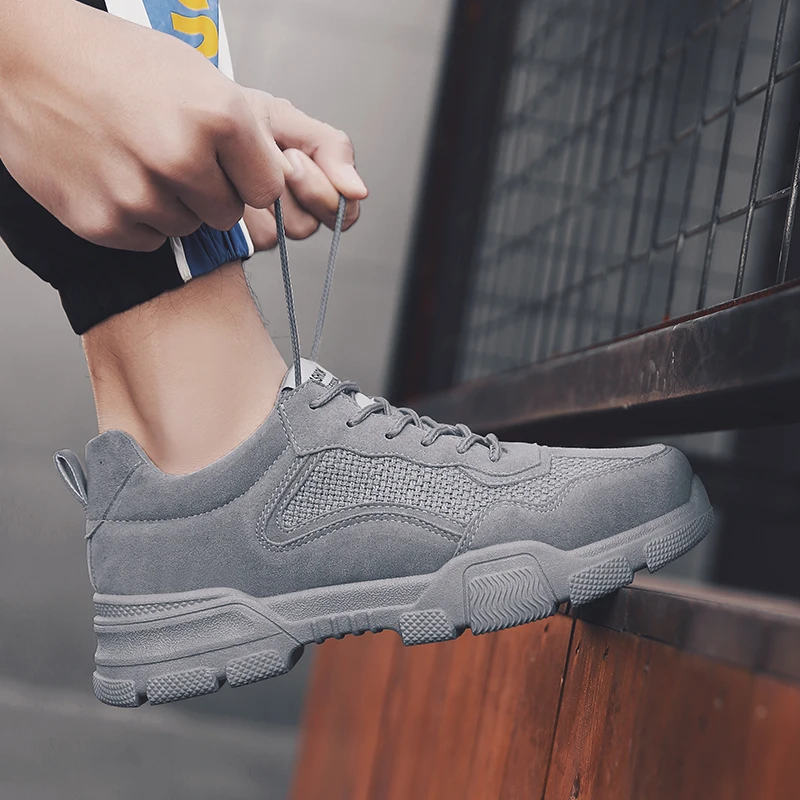 Новые мужские ботинки 2019 г. Теплые зимние на меху рабочая обувь мужская модные