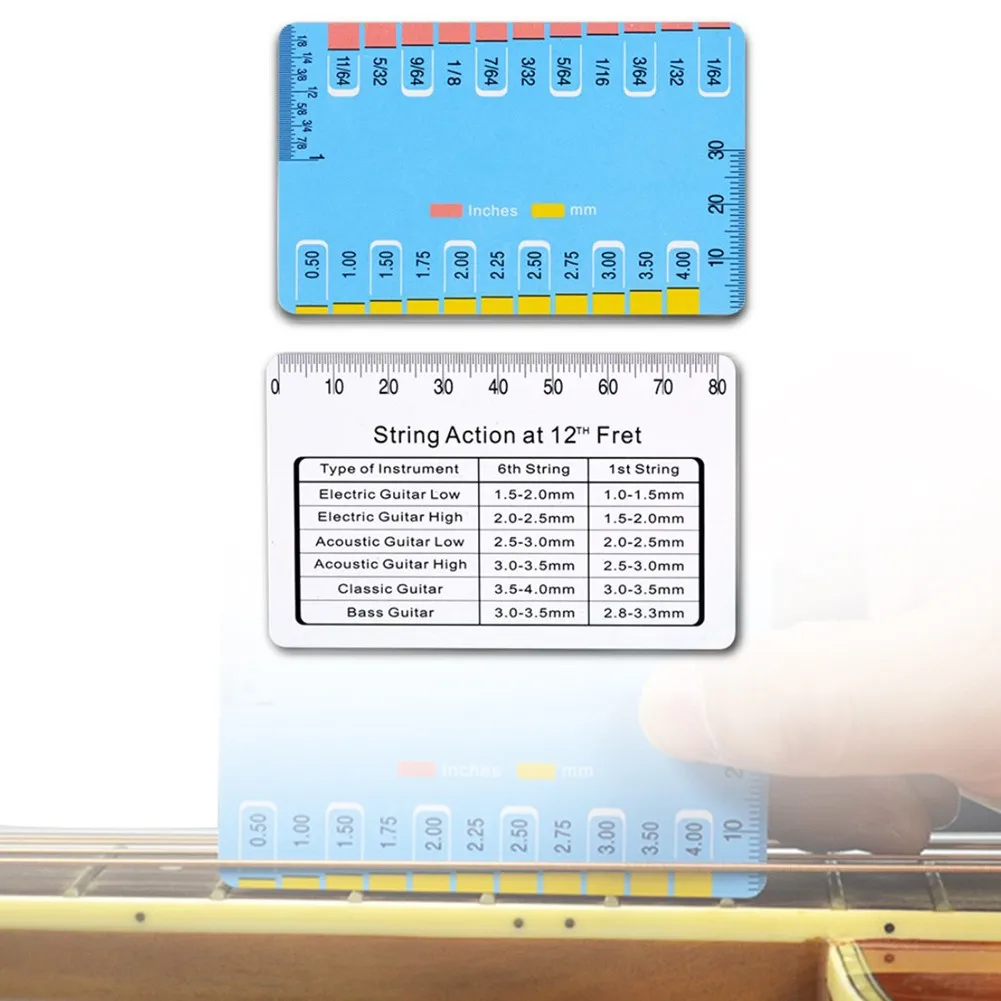 

1pcs Guitar String Action Gauge Ruler Electric Acoustic Guitar String Action Gauge Height Ruler Double-sided Measurement Tools