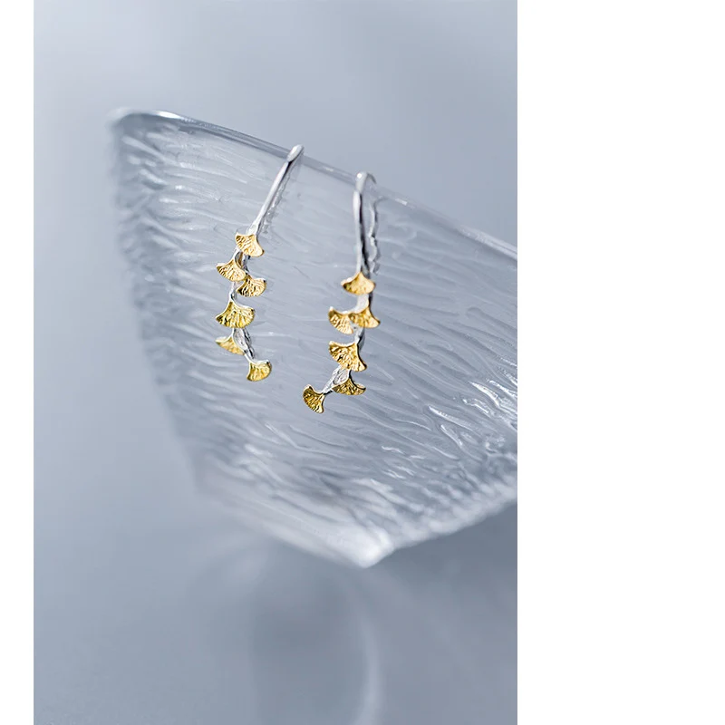 

La Monada Minimalist Ginkgo Leaf Woman Hoop Earrings Silver 925 Fine Jewelry 925 Sterling Silver Earrings For Women Hoops Hook