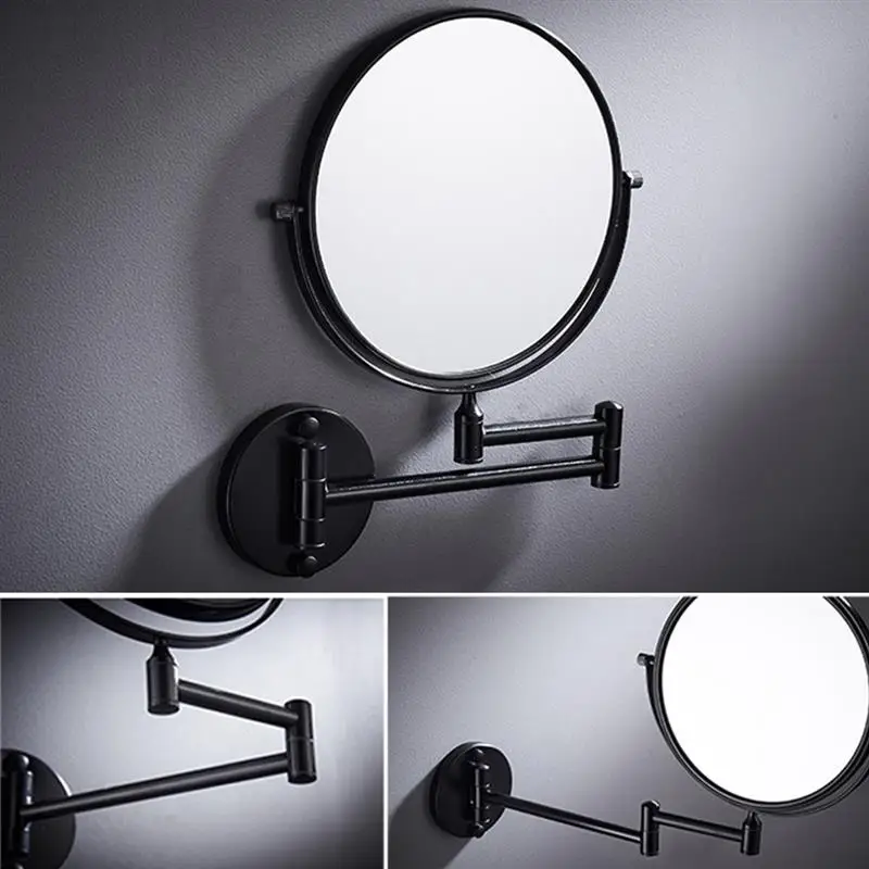 Настенное зеркало для макияжа двухстороннее складное косметическое ванной