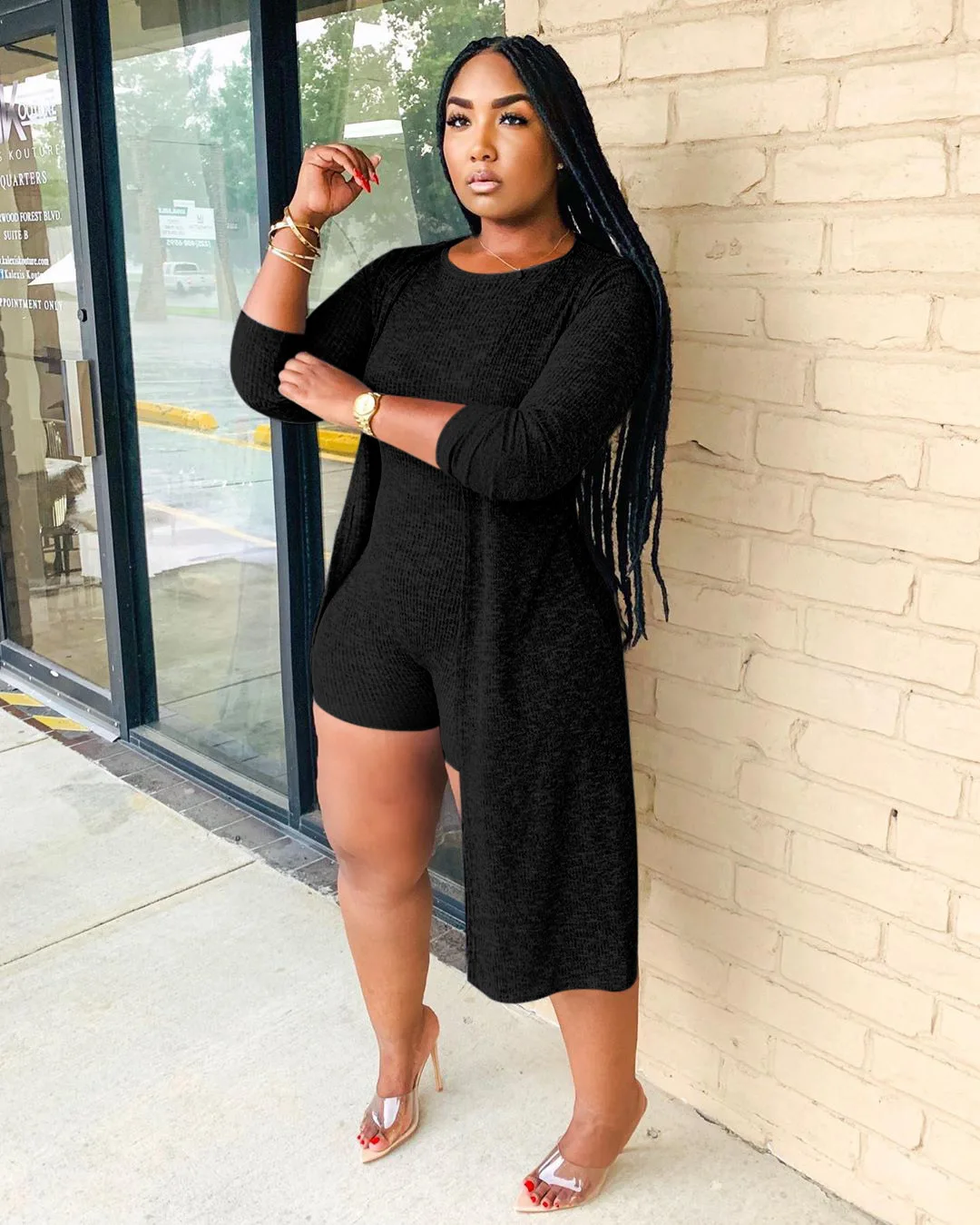 

ChocoMist Romper Solid Casual Women Romper Two -piece (with Cape) V2008