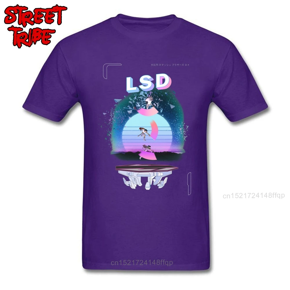 Мужская Уличная футболка LSD Retrowave черная с короткими рукавами в стиле хип-хоп Swag