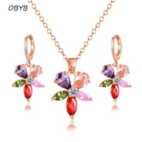 amazing price jewelry sets african bridal gold color necklace earrings wedding crystal bijoux charms women fashion jewellery set