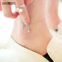 sipengjel fashion summer simple star moon anklet bracelet on the leg foot anklets for women minimalist jewelry 2021
