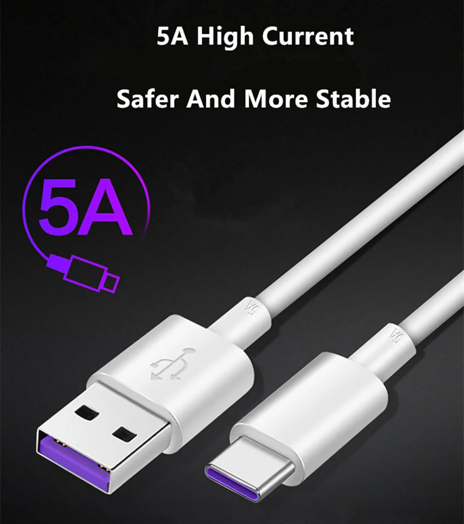 huawei USB 5A C кабель P20 Pro lite Mate20 10 Pro P10 Plus lite V10 USB 3,1 type-C супер зарядный кабель