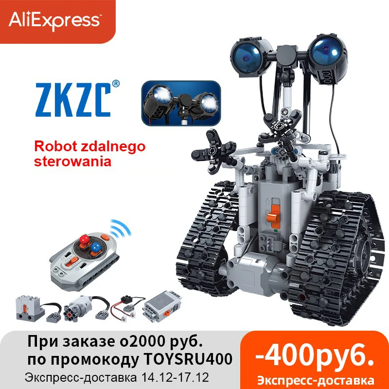  ZKZC 408 шт. креативный городской робот на дистанционном управлении, Электрический строительный блок, технический пульт дистанционного у…