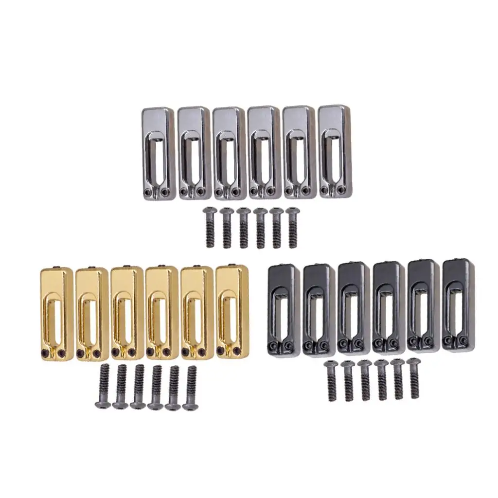 

6 Pieces Tremolo Bridge Saddles for Electric Guitar Replacement Parts