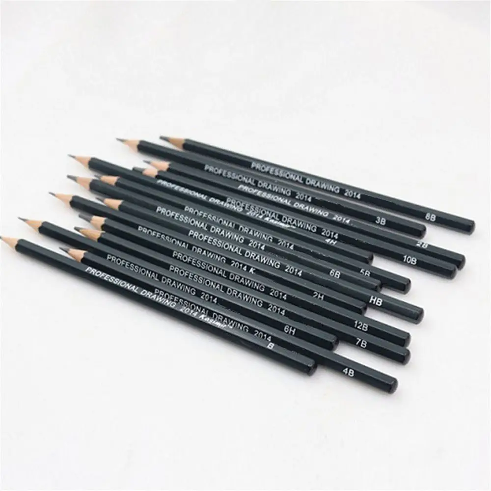 14 шт./компл. Профессиональный деревянные карандаши для рисования 12B 10B 8B 7B 6B 5B 4B 3B 2B