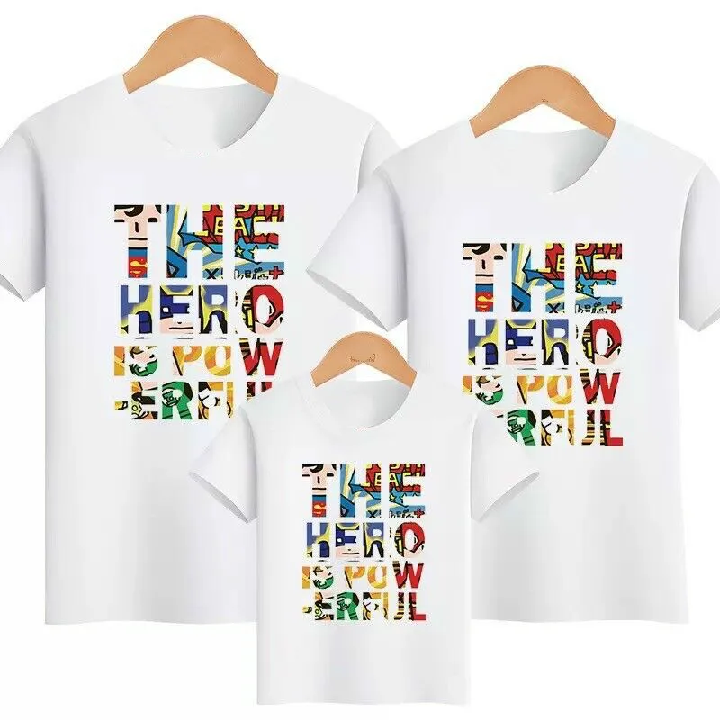 Семейная одежда с героями футболки для мам пап и детей летняя футболка отпуска |
