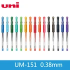 12 шт.лот UNI гелевая ручка UM-151 0,38 мм многоцветные водонепроницаемые двойные шариковые ручки для письма гладкие канцелярские ручки