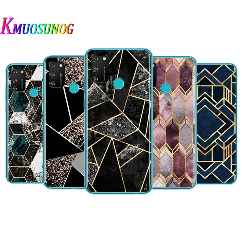 

Transparent Cover Marble Geometric For Honor V30 View 20 V20 30i 30S 30 20S 20E 20i 20 Lite Pro Plus Phone Case