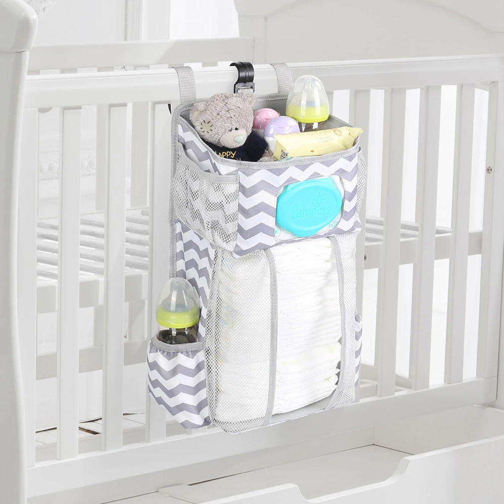 

Baby Crib Hanging Storage Bag Diaper Nappy Organizer Cot Bed Organizer Bag Infant Essentials Diaper Baby Kids Crib Bedding Set