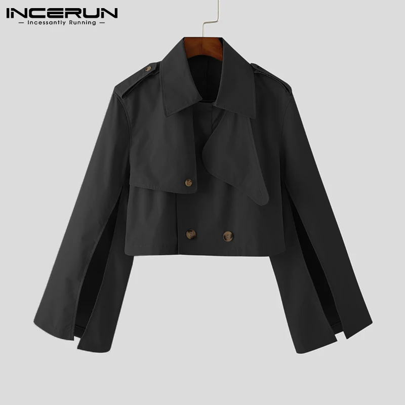 Модные мужские куртки Повседневная Уличная одежда короткие пальто с отложным