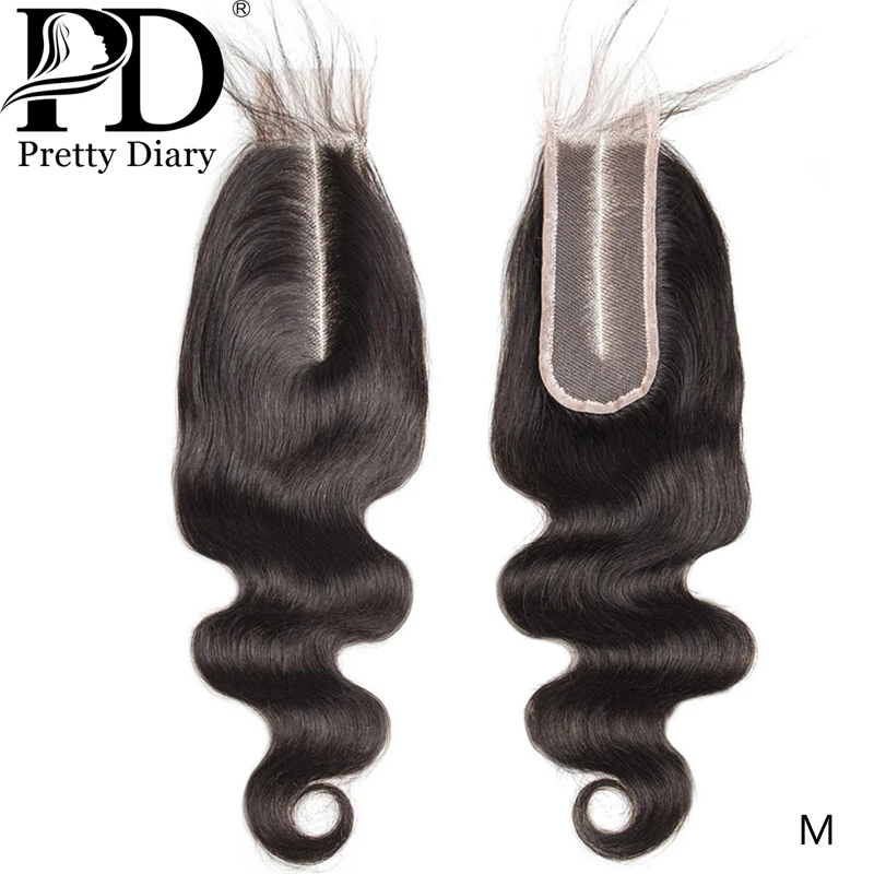 2X6 средняя часть кружева закрытие предварительно выщипанные бразильские тела