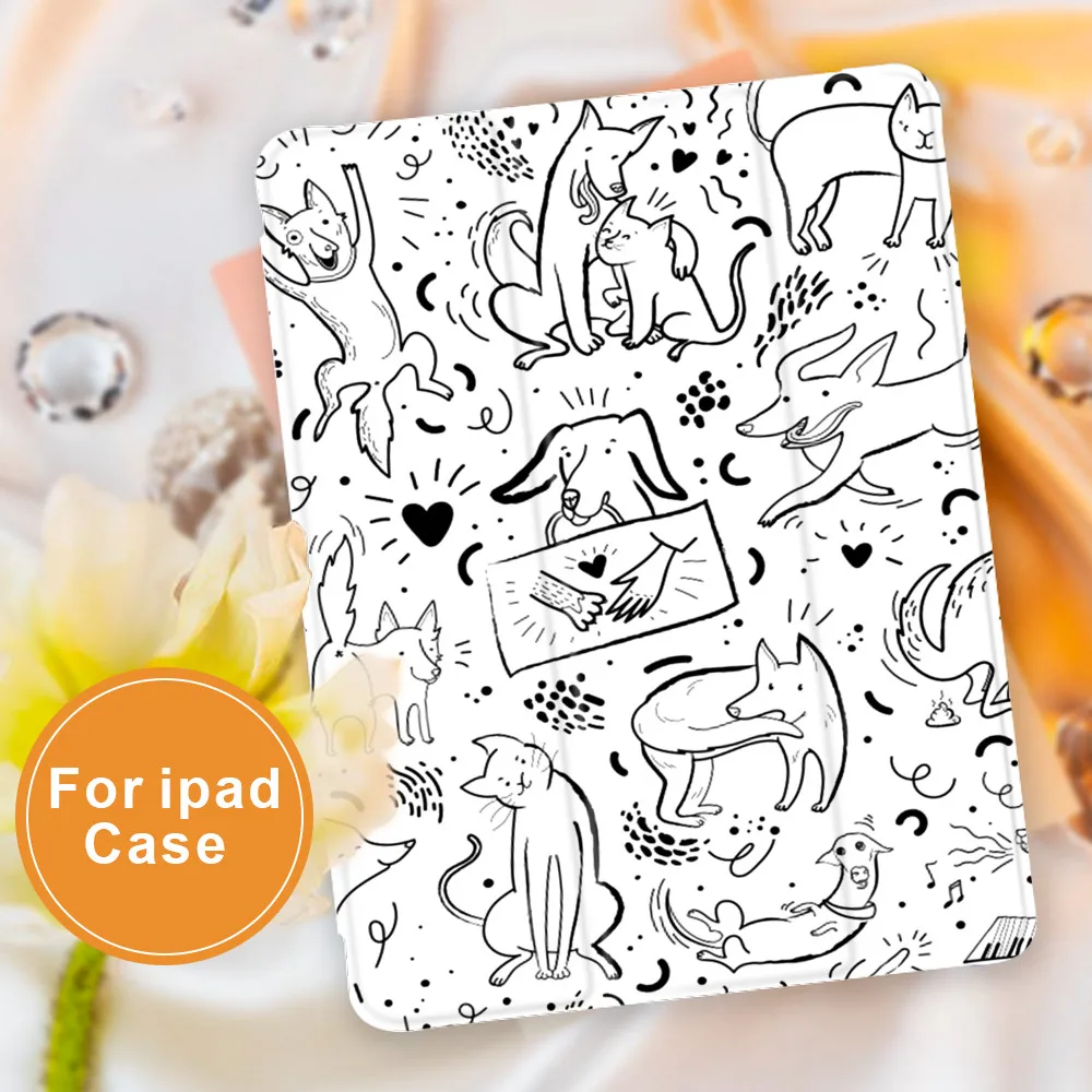 

lovely Puppy Series For Air 4 Silicone Case for iPad Pro 2020 10.5 10.2 inch 8th Generation 7th 12.9 inch Automatic Wake Up