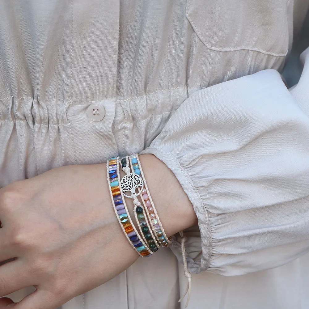 EDOTHALIA ручной работы на вощеном шнуре из обруч Древо жизни браслеты с брелоками