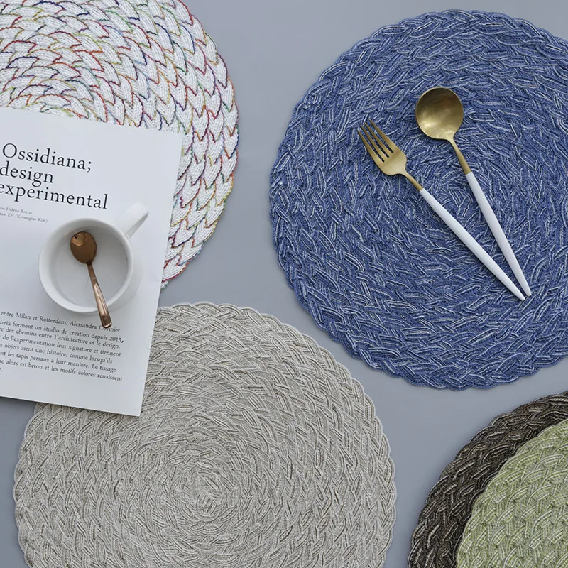 Простые круглые однотонные коврики из ПВХ в японском и южнокорейском стиле