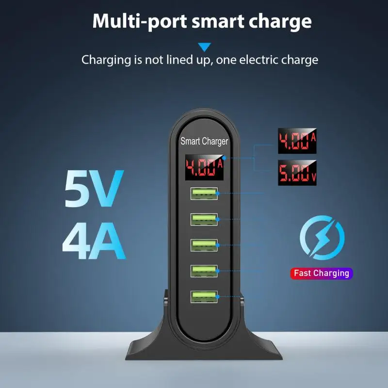 Зарядное устройство с 5 USB-портами для Xiaomi зарядная станция несколькими и
