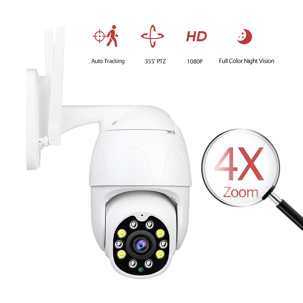 1080P IP камера WIFI наружная PTZ 4X цифровая безопасности с зумом Беспроводная