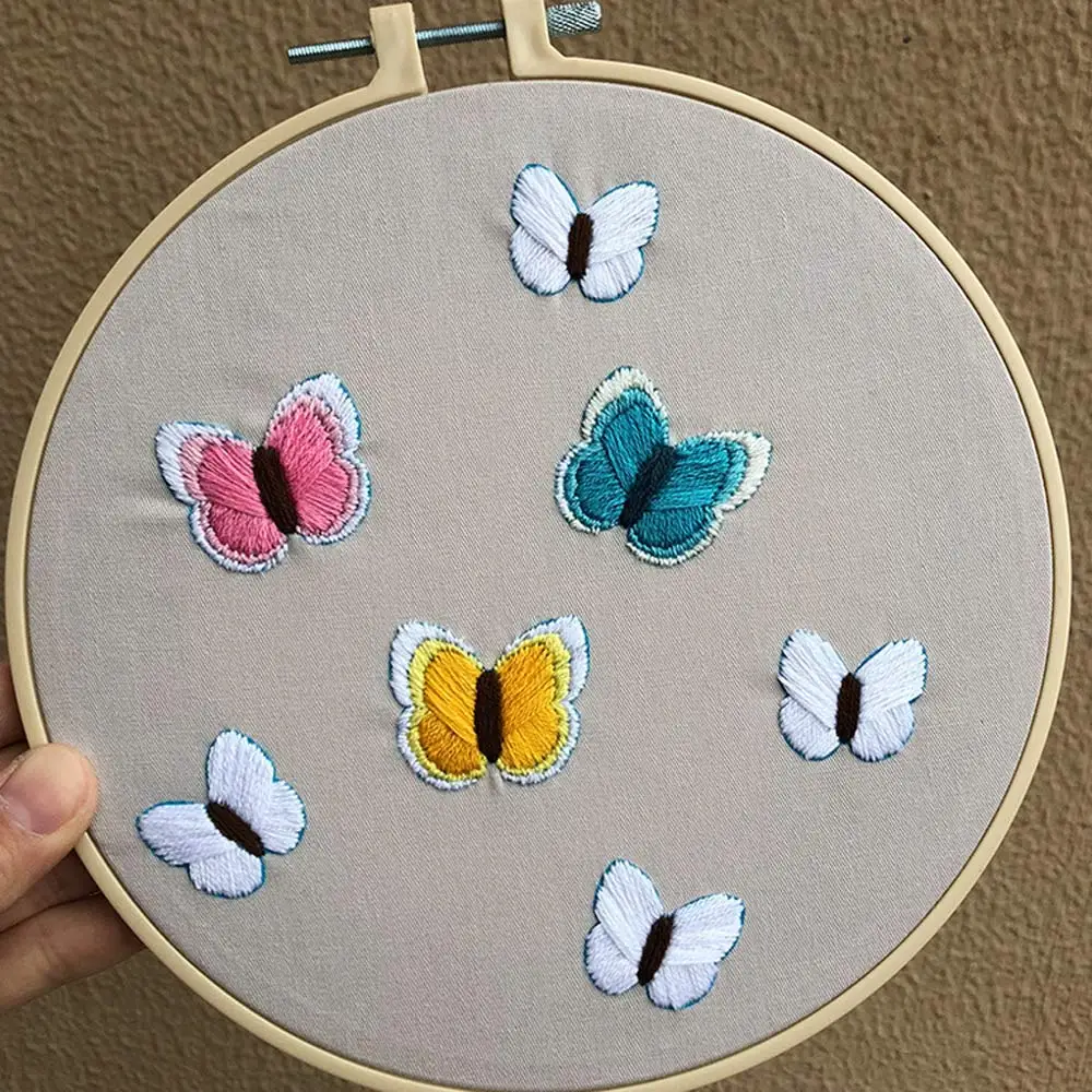 

New 3D Flower Butterfly Embroidery Knitting Kits Needlework Cross Stitch Sets DIY Home Decorative Paintings Material Package