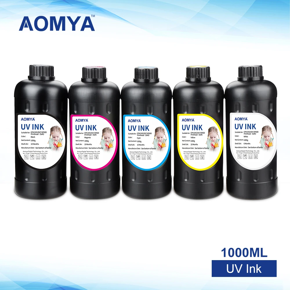 УФ-чернила Aomya 6x1000 мл специализированные светодиодные Curable чернила для Epson DX5 DX7 XP600