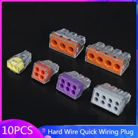10pcslot pct106108 hard wire quick wiring plug splice no welding jack socket cable clamp terminals adapter