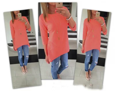 Женская футболка осенняя трикотажная Футболка с рукавами европейские и