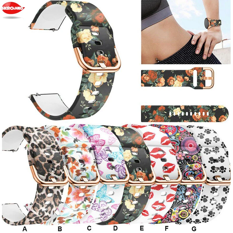 Ремешок силиконовый для Samsung Galaxy Watch Active 42 мм Gear S2, сменный спортивный браслет для SM-R500 SM-R810, 20 мм