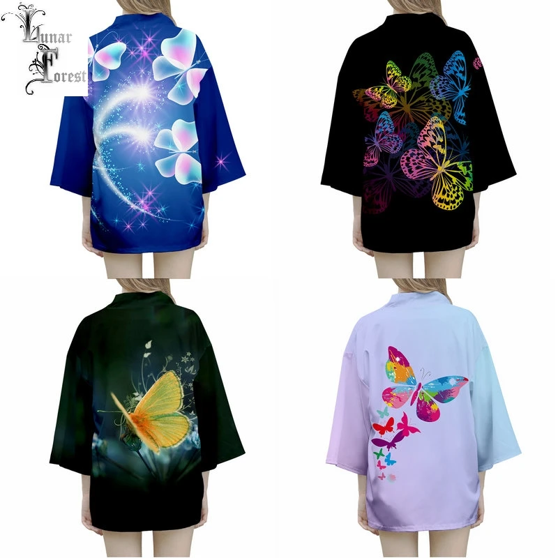 

Butterfly Funny Cardigan Japanese Kimono Haori Yukata Women/Men kimono Summer Shirt Short Sleeve Streetwear Loose
