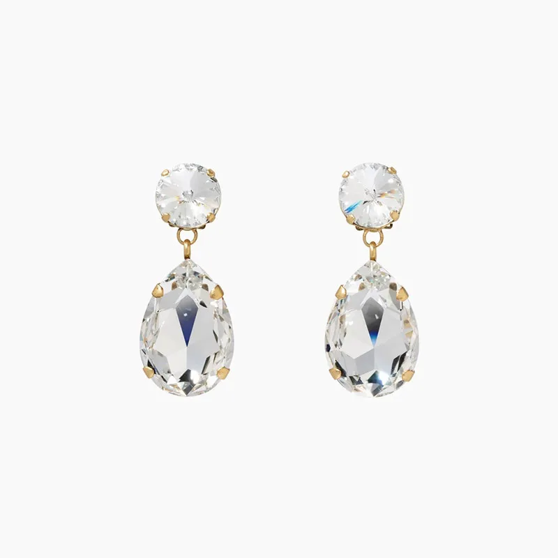 

Women crystal gemstone drop earrings shiny colored diamond pendant earring