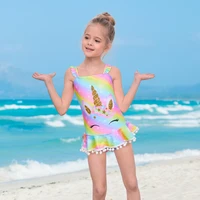 new unicorn swimwear for girls one piece sling mermaid printed swimsuit for little girl baby cute bathing swimming suit jumpsuit