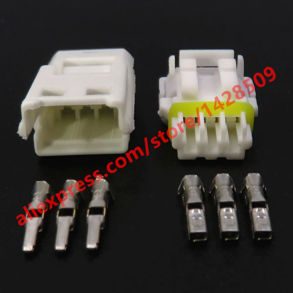 

5 Sets 3 Pin 0.6 Series White Miniature Wire Connector With Terminal 52116-0341 52117-0341 Automobile Waterproof Cable Socket