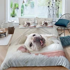 Комплект постельного белья для детей, 23 шт., с рисунком бульдога, одеяло из полиэстера пододеяльник с животными и кошками, двойной, домашний текстиль для спальни