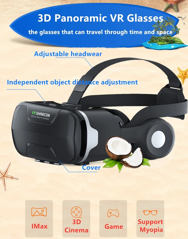 Улучшенный комплект VR Shinecon 4 0 очки VR/гарнитура с дистанционными наушниками