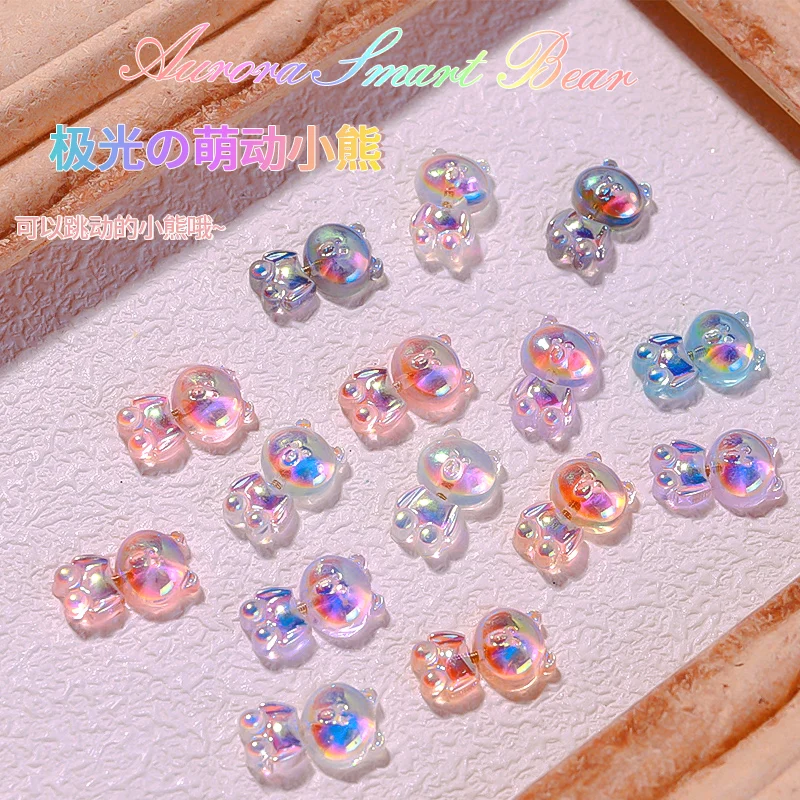 Аврора мультфильм Медведь Дизайн ногтей украшения Misscheering фантомный Цвет 3D
