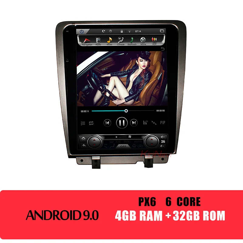 android Car Radio KiriNavi вертикальный экран Tesla style 12,1 ''Android 8,1 Автомобильный мультимедийный Dvd навигатор для Ford Mustang автомобильный Радио gps 2010 - Цвет: android Car Radio