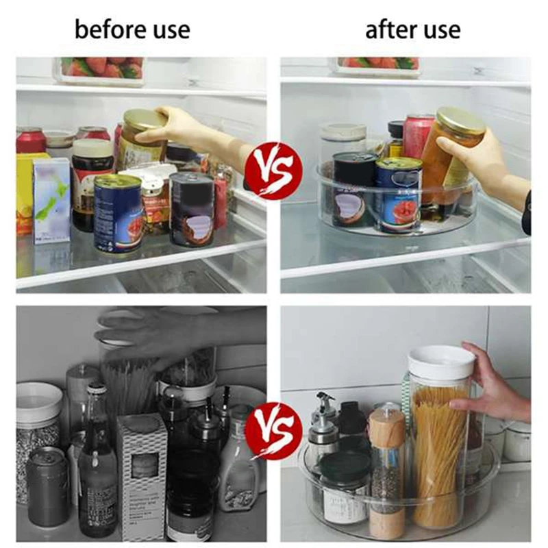 

Kitchen Transparent 360 degree Rotating Storage Box Kitchen Racks and Storage Racks