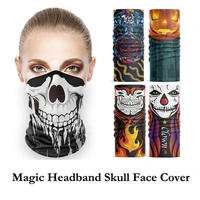 seamless magic headband skull ghost clown neck gaiter headwear halloween bandana uv protection biker face cover scarf neckerchif