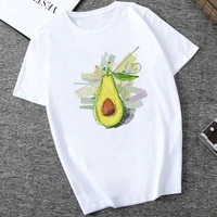 women printing small fresh avocado cartoon t shirt vintage harajuku tops personality cute tops short sleeve loose top tees femme