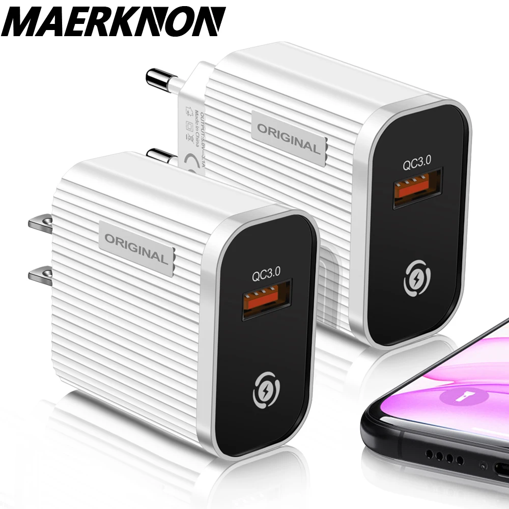 

USB Fast Charger QC 3.0 4.0 Phone Charger Adapter For iPhone 12 Pro Xr Xs Huawei Xiaomi Samsung EU Portable Wall Fast Charger