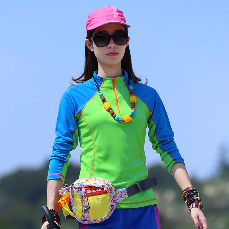 Летняя женская футболка для активного отдыха кемпинга походов быстросохнущая