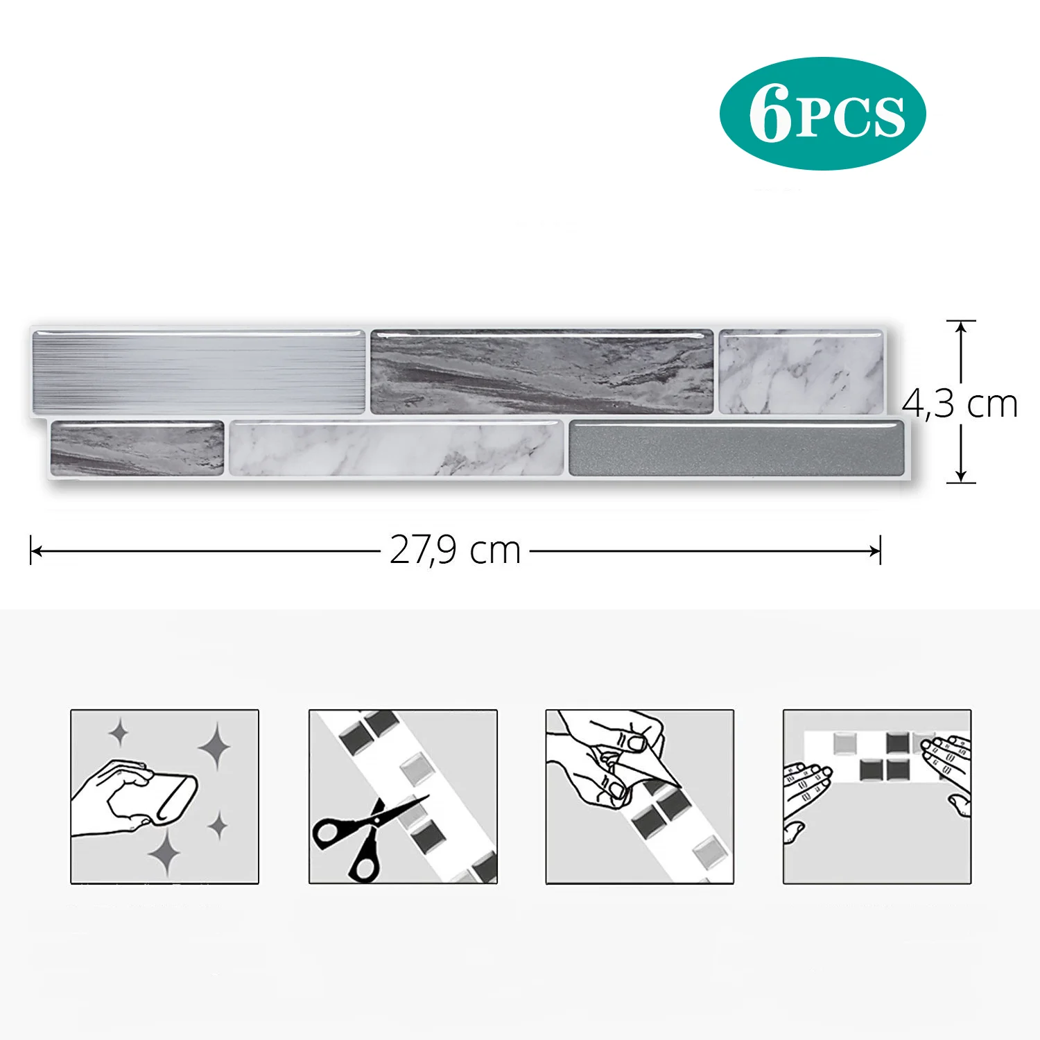 

EasyTiles 3D Self-Adhesive Waterproof Wallpaper, Home Decorations, Bathroom Mold Wall Stickers, Peel And Stick