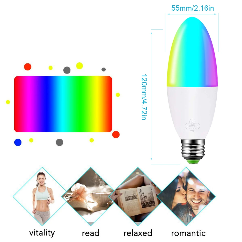 

2019 New Siri Voice&light phone Remote Control Smart WiFi Light Bulb 6W dimmable Compatible with Alexa and Google Assistant